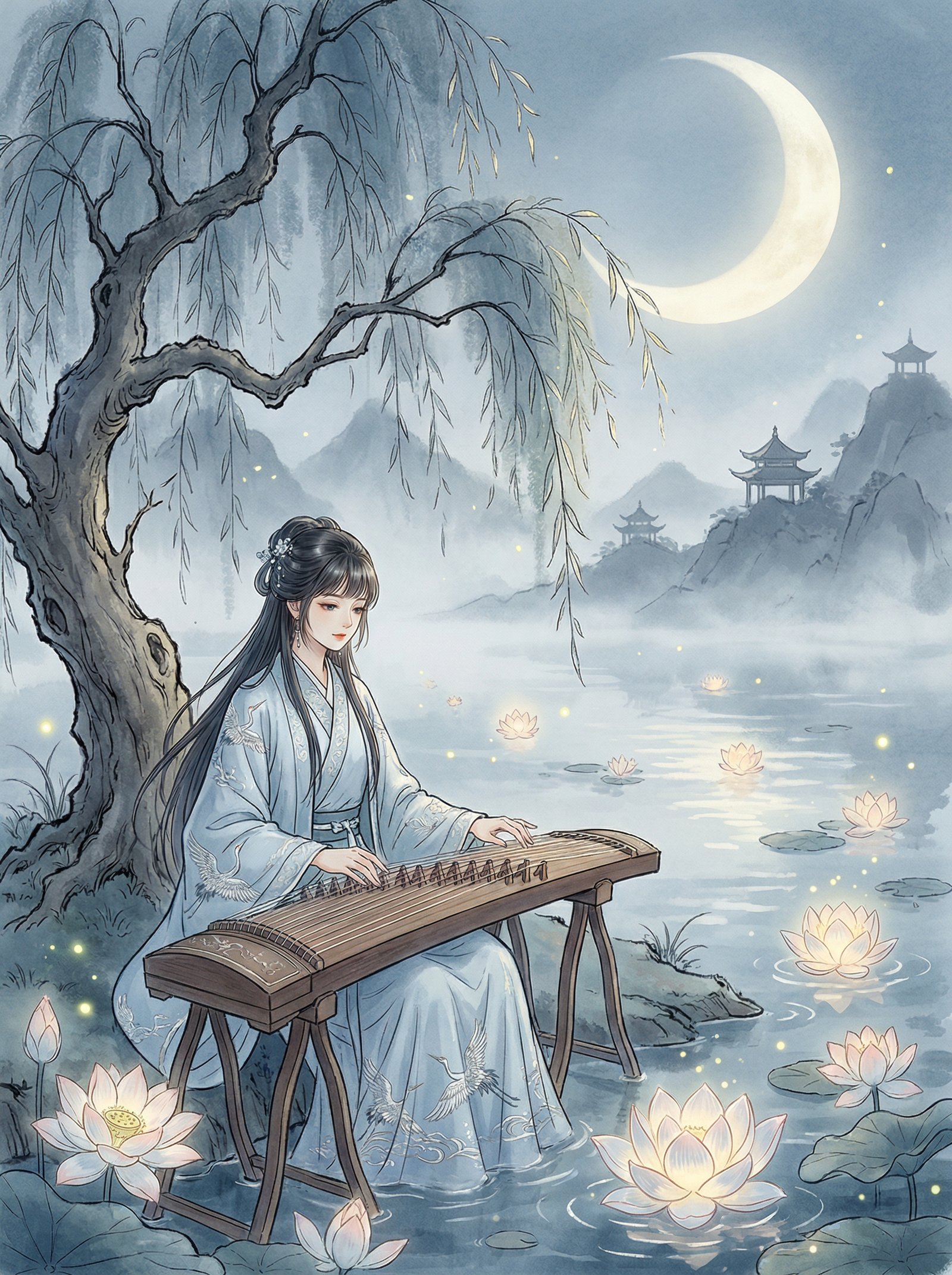 四虎动漫-月下古筝